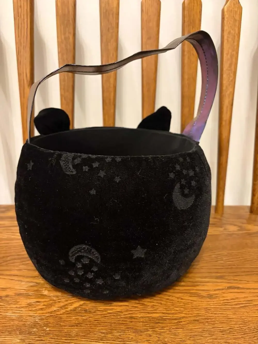 Black Cat Halloween Trick-or-Treat Bucket